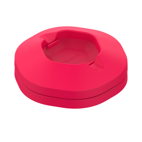 A pink magnetic base designed to expand the surface area of Reaction Lights for improved interaction during workouts.