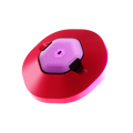 A pink magnetic base designed to expand the surface area of Reaction Lights for improved interaction during workouts.