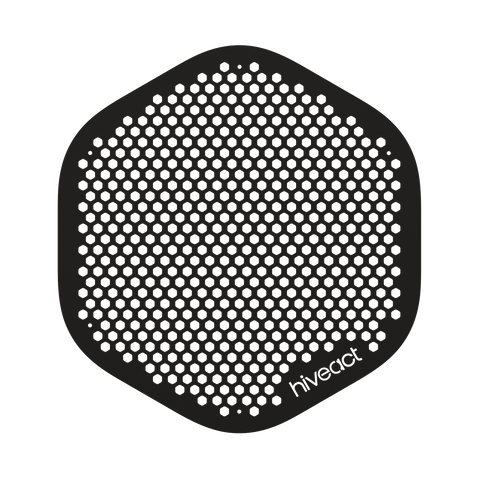 A metal surface with hex pattern for magnetic reaction lights.